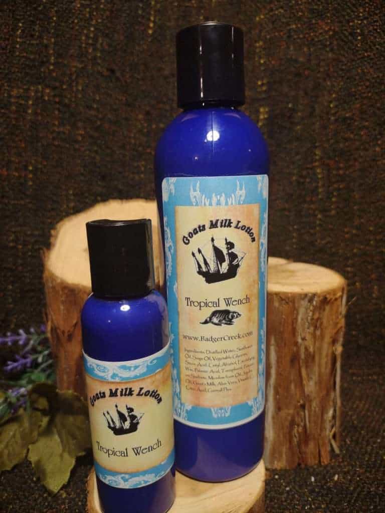 goat's milk lotion for hydrating skin care with vitamins E and K